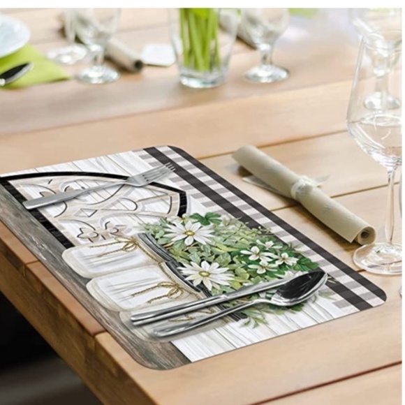 CounterArt Vintage Farmhouse Placemats Reversible Rectangular Placemat S… - Picture 4 of 15